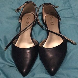 Guess Shoes - Guess Black Flats w/ ankle strap Guess Shoes - Guess Black Flats w/ ankle strap
